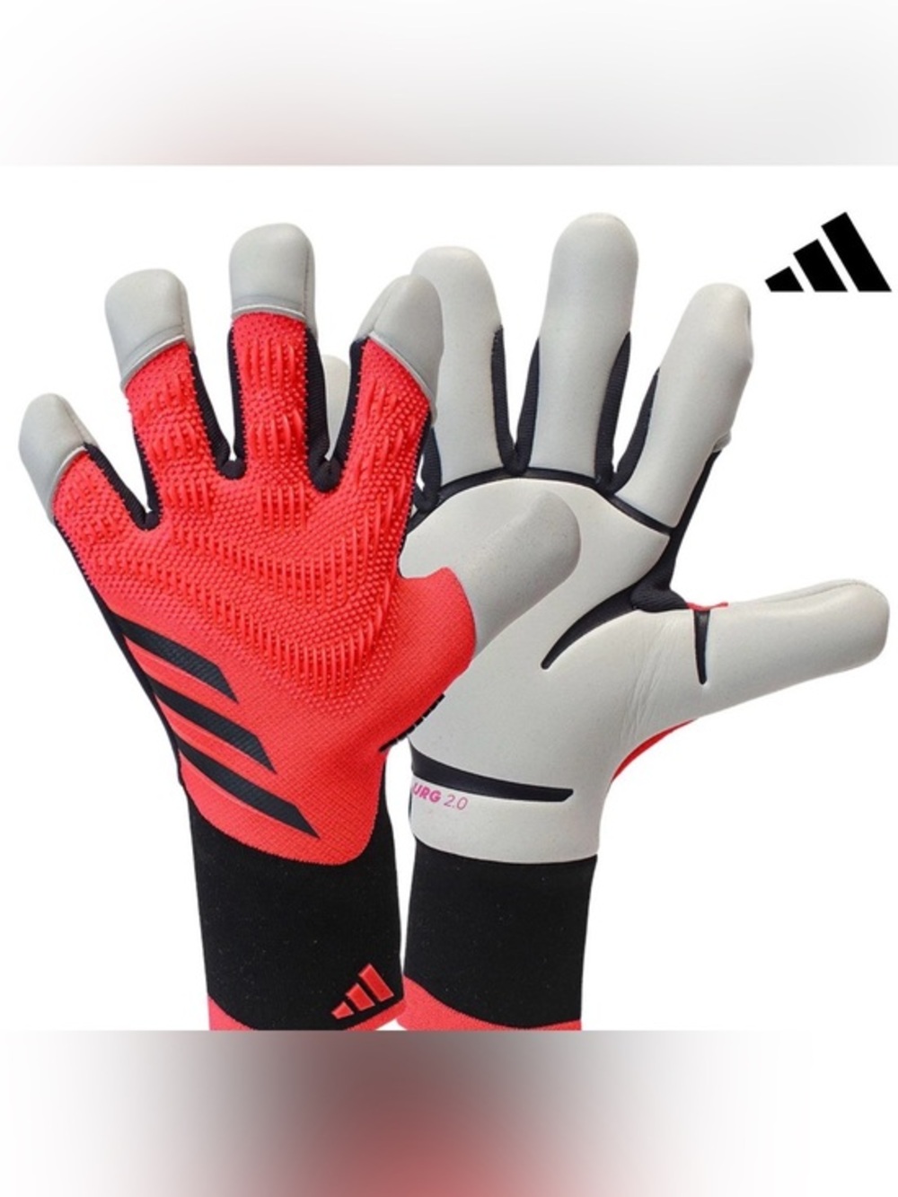 ADIDAS PREDATOR PRO Fingersave PC Goalkeeper Gloves Turbo Black IX3865 Size 11